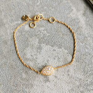 Julie Vos Pavé Teardrop Gold Pearl Bracelet